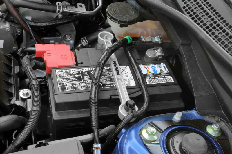 Perrin 17-19 Honda Civic Type R Battery Tie Down - Silver PHP-ENG-701MSL PHP-ENG-701MSL Photo - Primary
