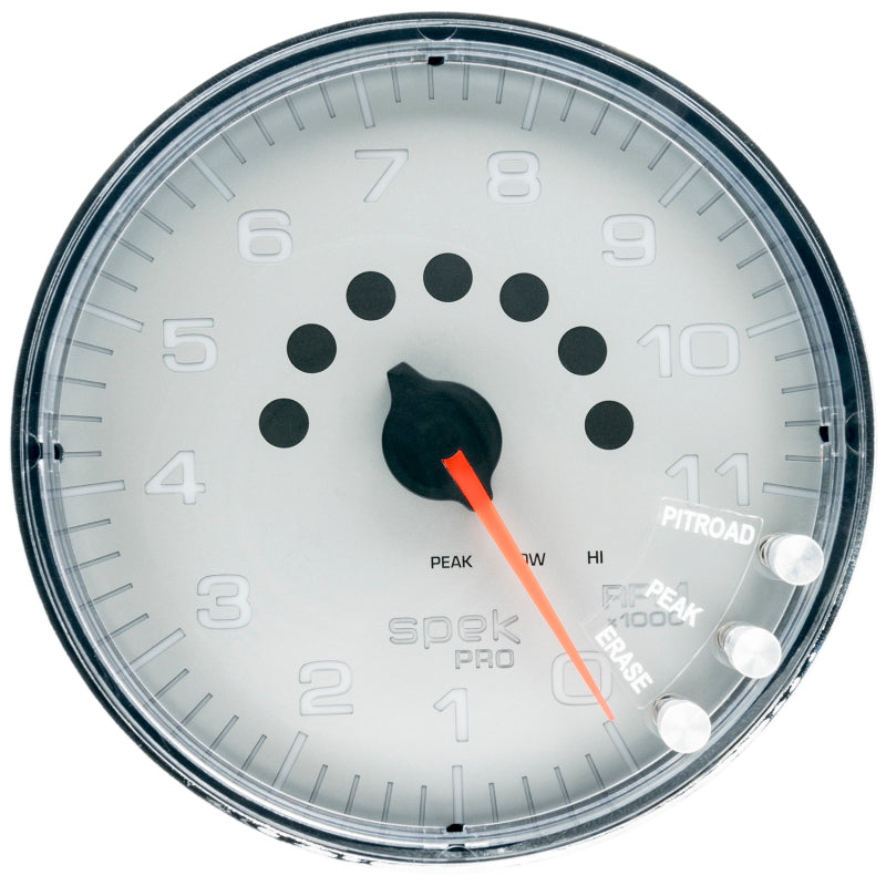 Autometer Spek-Pro Gauge Tachometer 5in 11K Rpm W/Shift Light & Peak Mem Silver/Chrome P239218 P239218 User 1