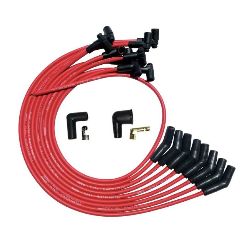 Moroso SBC Over Valve Cover 135 Plug HEI Ultra Spark Plug Wire Set - Red 52027 52027 User 1