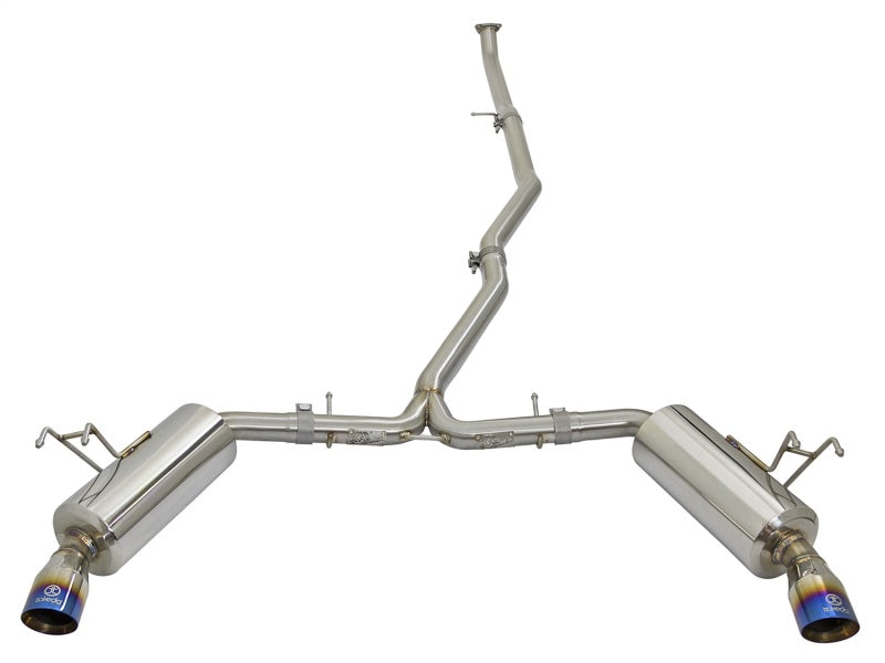 aFe Takeda 2-1/4 to 2-1/2in 304 Stainless Steel Cat-Back Exhaust w/Anodize 49-36615-L Photo - Unmounted