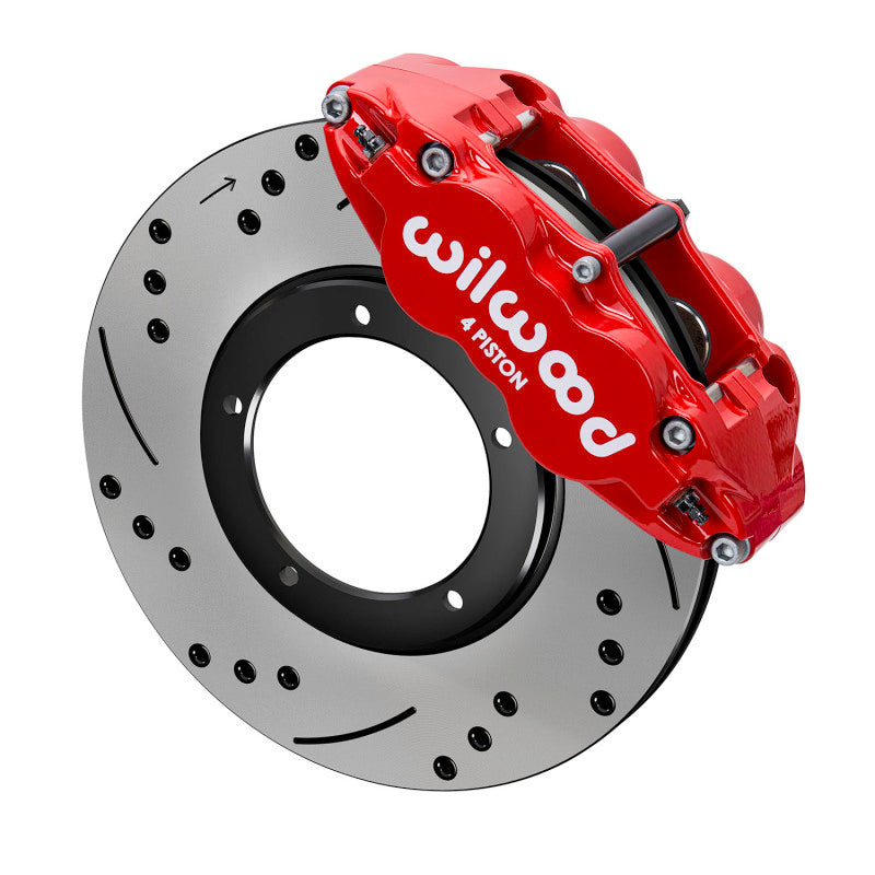 Wilwood 69-83 Porsche 911 Front Superlite Brake Kit 3.5in MT Drilled & Slotted - Red 140-16679-DR