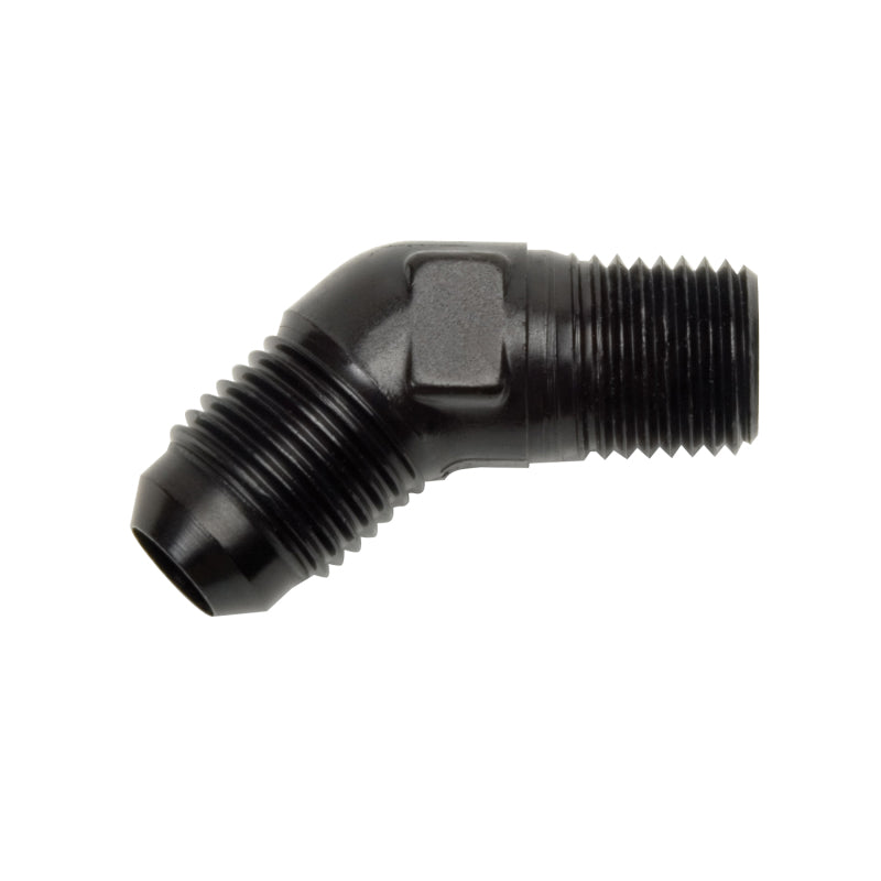 Russell -6 AN 45° Flare to Pipe Adapter (Black Finish) 660953 Photo - Primary