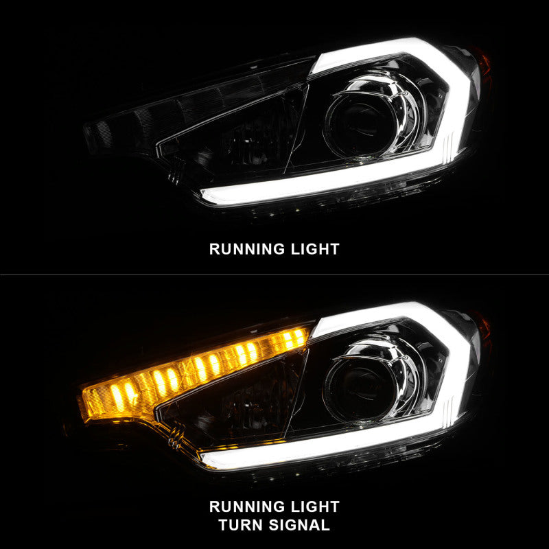ANZO 2014-2016 Kia Forte Projector Headlights w/ Light Bar Chrome Housing 121561 121561 Photo - Unmounted