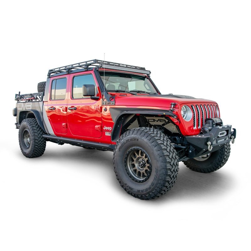 DV8 Offroad 07-18 Jeep Wrangler JK 4 DR / JL 2 DR & JT / 18+ Gladiator Roof Rack RRJL-02 RRJL-02 Photo - Mounted