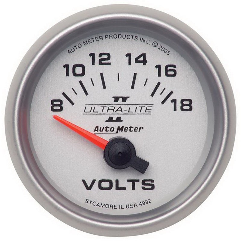 Autometer Gauge, Voltmeter, 2 1/16", 18V, Electric, Ultra-Lite II 4992 Photo - Primary