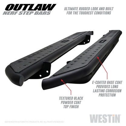Westin 15-20 Ford F-150 SuperCab / 17-20 F-250/350 SuperCab Outlaw Nerf Step Bars - Textured Black 58-53935 58-53935 Photo - Primary