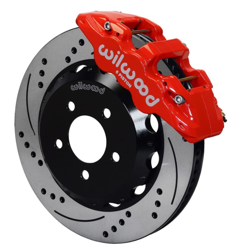 Wilwood AERO6 Front Hat Kit, 14.00, Drilled, Red, 2016-Up Camaro 140-14288-DR User 1