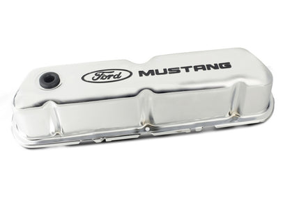 Ford Chrome Steel Valve Cover Set w/Mustang Logo FRD302-100 302-100 Photo - Unmounted