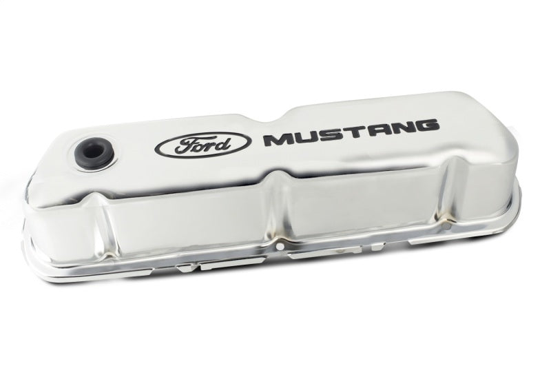 Ford Chrome Steel Valve Cover Set w/Mustang Logo FRD302-100 302-100 Photo - Unmounted