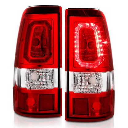ANZO 2003-2006 Chevy Silverado 1500 LED Taillights Plank Style Chrome With Red/Clear Lens 311329 311329 Photo - Unmounted