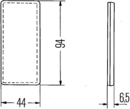 Hella Reflective Adhesive 3326 SAE/ECE Red 2-Pack 003326931 003326931 Technical Drawing
