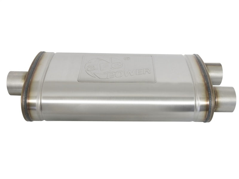 aFe MACH Force-Xp 409 Stainless Steel Muffler - 3" Center Inlet /3" Offset 49M00015 Photo - Unmounted