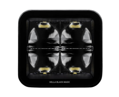 Hella Universal Black Magic 3.2in L.E.D. Cube Kit - Flood Beam (Long Range) 358176821 358176821 Photo - out of package