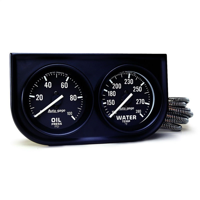Autometer Gauge Console, Oilp/Wtmp, 2", 100PSI/280 °F, BLK DIAL, BLK BZL 2392 Photo - Primary