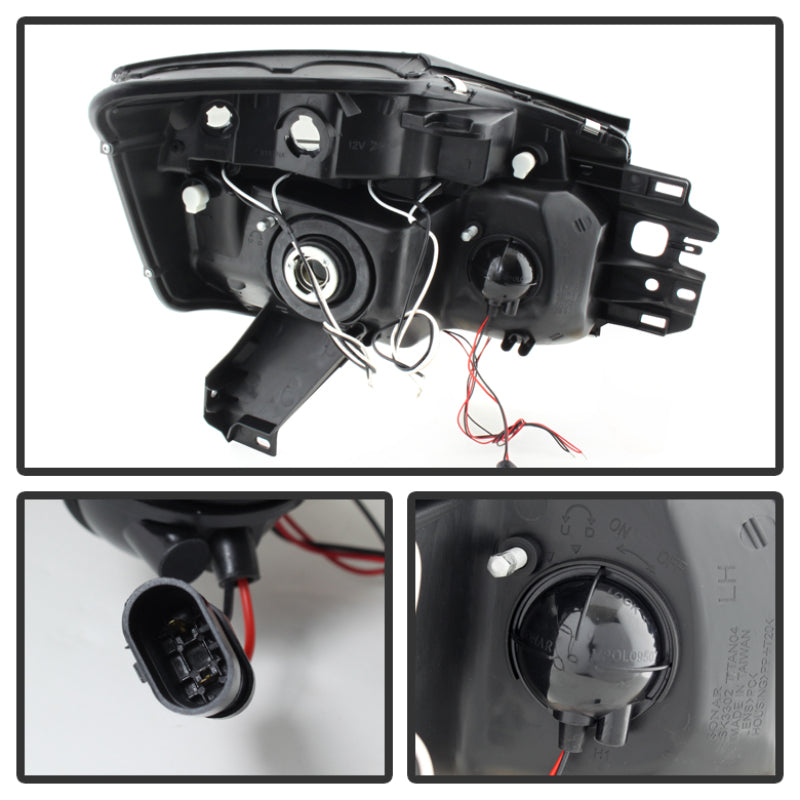 Spyder Nissan Titan 04-14 Projector Headlights LED Halo LED Blk Smke PRO-YD-NTI04-HL-BSM 5078605 5078605 User 1