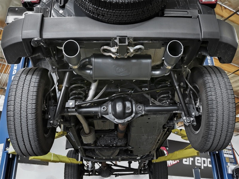 aFe Rebel Series 2.5in 409 Stainless Steel Axle-Back Exhaust System w/ Bla 49-48061-B Photo - Unmounted