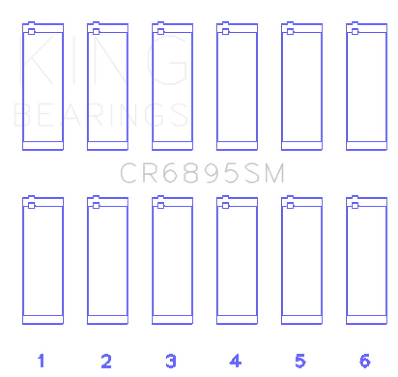King Engine Bearings Ford Ecoboost 3.5L V6 (Size +0.50mm) Connecting Rod Bearing Set CR6895SM0.5 CR6895SM0.5 Photo - Primary
