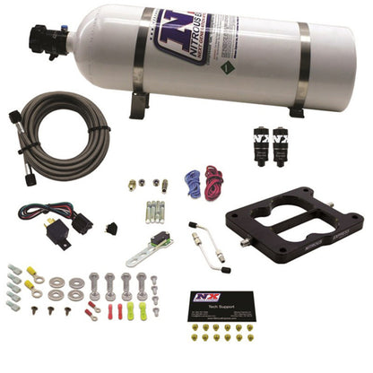 Nitrous Express Q-Jet/Holley Spread Bore Hitman Plus Nitrous Kit (50-200HP) w/15lb Bottle 40081-15 40081-15 Photo - Primary