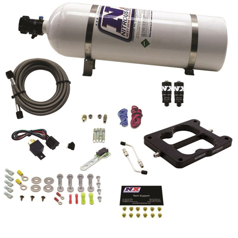 Nitrous Express Q-Jet/Holley Spread Bore Hitman Plus Nitrous Kit (50-200HP) w/15lb Bottle 40081-15 40081-15 Photo - Primary