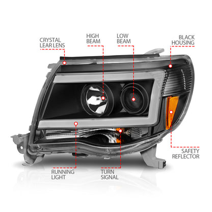 ANZO 05-09 Toyota Tacoma Projector Light Bar Style Headlights w/ C Light Bar 111517 111517 User 3