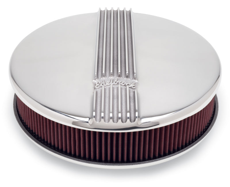Edelbrock Air Cleaner, Classic Series, Round, Aluminum Top, Cloth Element, 14" D 4117 Photo - Primary