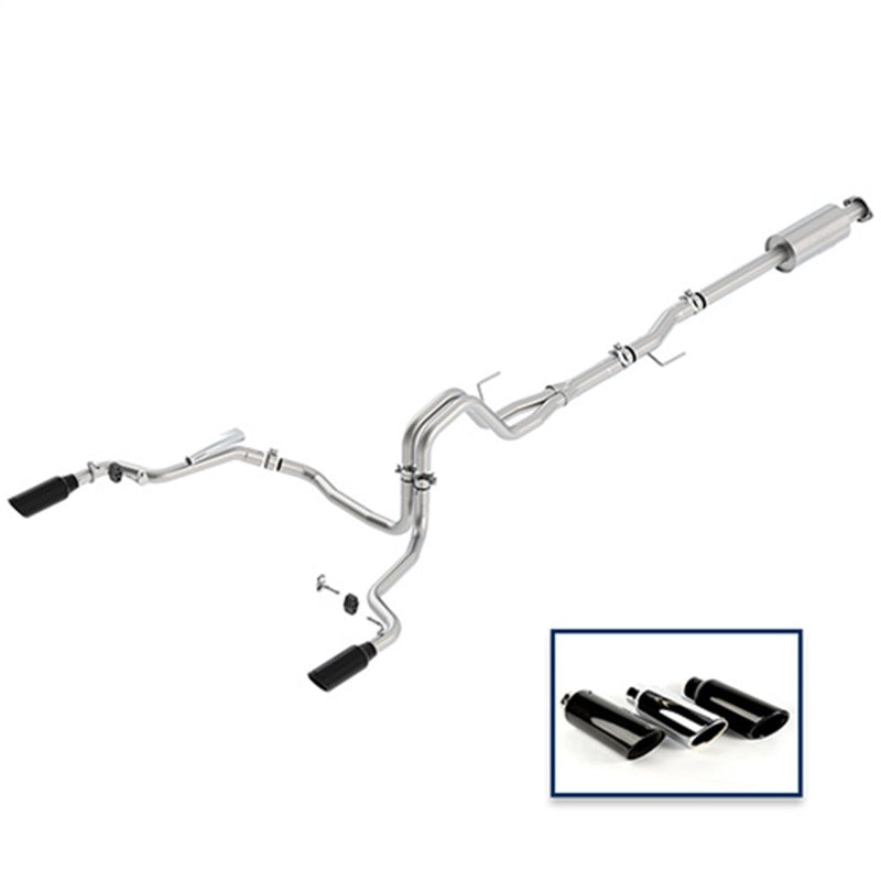 Ford Racing 15-18 F-150 5.0L Cat-Back Extreme Exhaust System Rear Exit w/ Black Chrome Tips M-5200-F1550DEBA M-5200-F1550DEBA Photo - Unmounted
