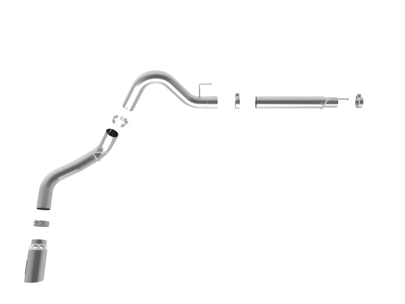 aFe Large Bore-HD 4in 409 SS DPF-Back Exh 18-19 Ford F-150 V6-3.0L (td) w/ Polished Tip 49-43106-P 49-43106-P Photo - Unmounted