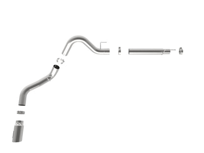 aFe Large Bore-HD 4in 409 SS DPF-Back Exh 18-19 Ford F-150 V6-3.0L (td) w/ Polished Tip 49-43106-P 49-43106-P Photo - Unmounted