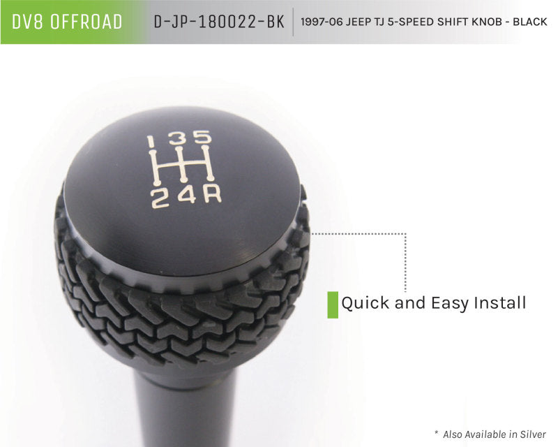 DV8 Offroad 1997-06 Jeep TJ 5-Speed Shift Knob And Lever Black D-JP-180022-BK D-JP-180022-BK Product Brochure - a specific brochure describing a Product