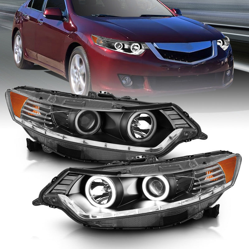 Anzo 2009-2012 Acura Tsx Projector Headlights w/ Halo Black (CCFL) 121393 Photo - lifestyle view
