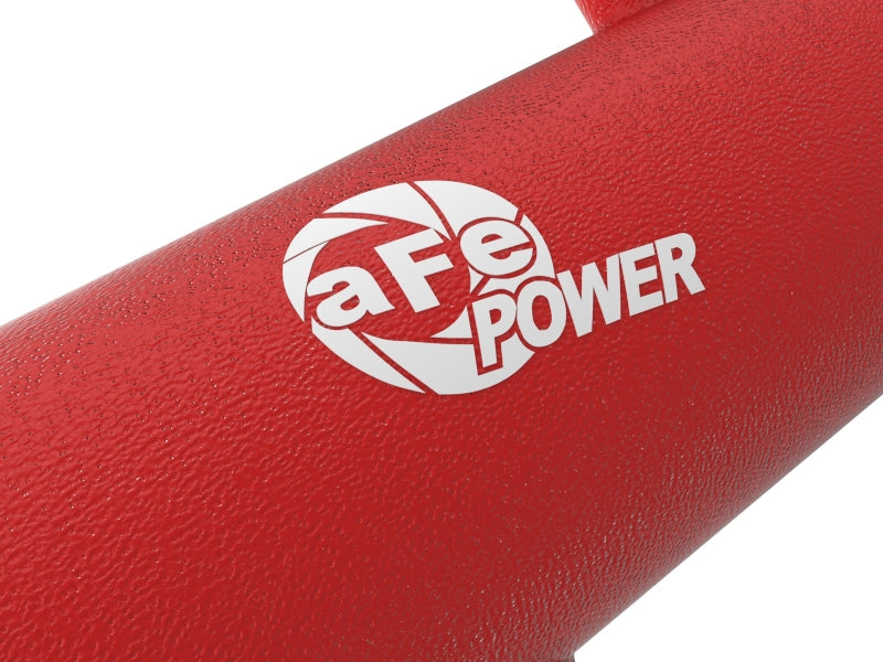 aFe BladeRunner Red 2-3/4in Aluminum Charge Pipe 2021 Toyota Supra GR (A90) I4-2.0L (t) B48 46-20488-R 46-20488-R Photo - Close Up