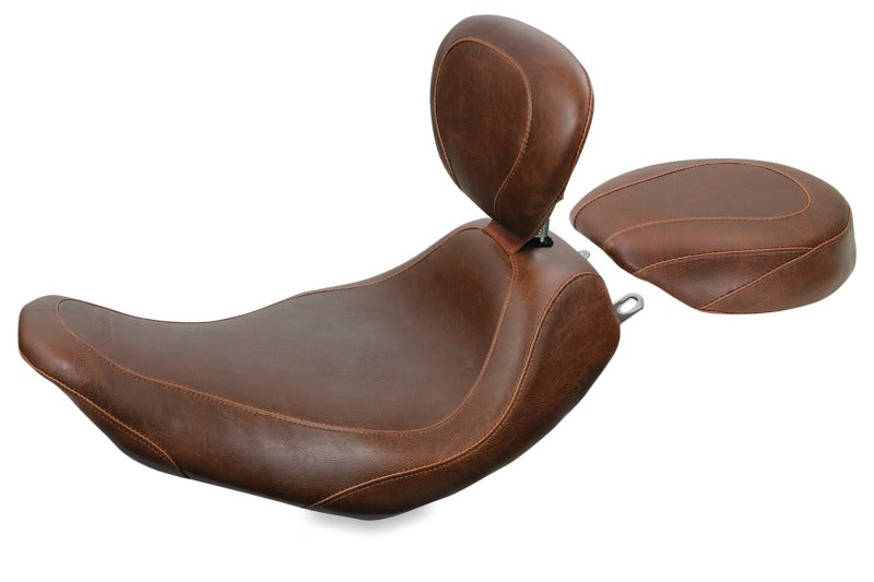 Mustang Motorcycle Mustang 97-07 Harley Rd King,06-07 Str Glide,00-05 Eagle Wide Tripper Solo Seat - Brown 76721 76721 Photo - Primary