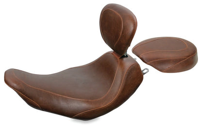Mustang Motorcycle Mustang 97-07 Harley Rd King,06-07 Str Glide,00-05 Eagle Wide Tripper Solo Seat - Brown 76721 76721 Photo - Primary
