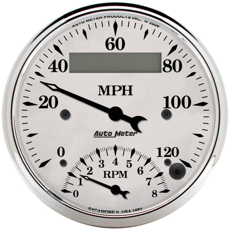 Autometer Old Tyme White Series; Tachometer/Speedometer Comb 1681 Photo - Primary