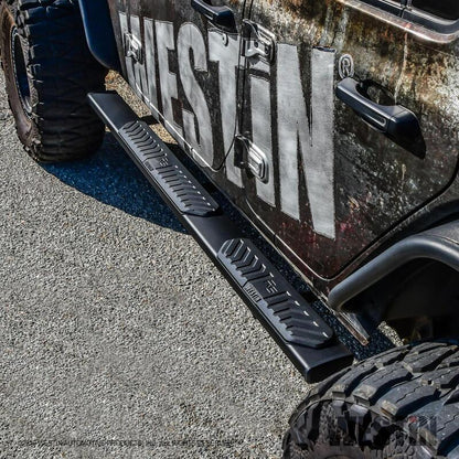 Westin 18-22 Jeep Wrangler JLU 4dr R5 Nerf Step Bars - Tex. Blk 28-51315 28-51315 Photo - Mounted