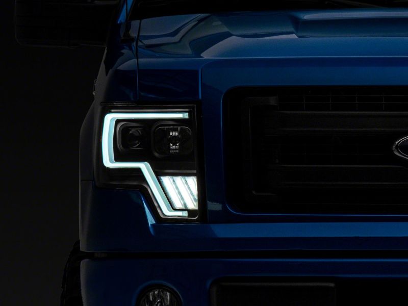 Raxiom 09-14 Ford F-150 Axial G4 Light Bar Switchback Projector Headlights- Blk Housing (Clear Lens) T546755 T546755 Photo - Close Up