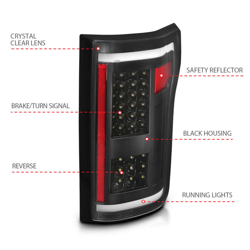 Anzo Ford F-150 15-17 L.E.D Tail Lights G2 Black 311285 Photo - Unmounted