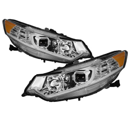 SPYDER xTune 09-14 Acura Projector Headlights - Light Bar DRL - Chrome (PRO-JH-ATSX09-LB-C) 9042225 9042225 Photo - Primary