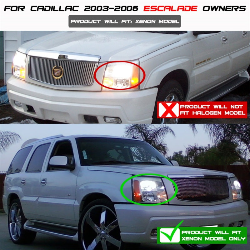 Spyder Cadillac Escalade 02-06 Projector Xenon/HID Model- LED Halo DRL Chrm PRO-YD-CE02-HID-DRL-C 5042279 5042279 Photo - Mounted
