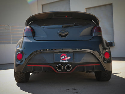aFe Takeda 13-17 Hyundai Veloster L4-1.6L 2-1/2in 304 SS Axle-Back Exhaust w/ Polished Tips 49-37019-P 49-37019-P Photo - Mounted