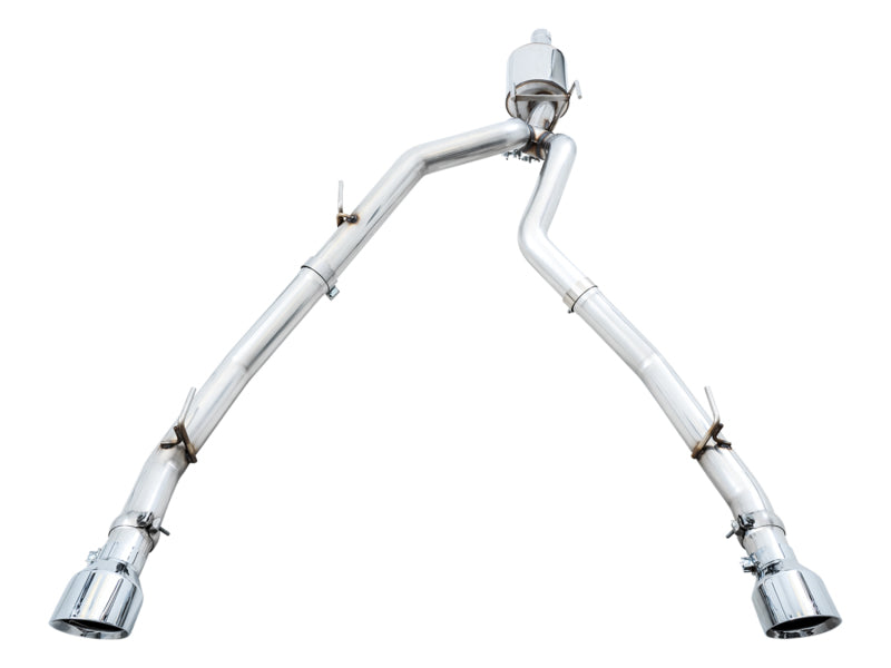 AWE Tuning 09-18 RAM 1500 5.7L (w/Cutouts) 0FG Dual Rear Exit Cat-Back Exhaust - Chrome Silver Tips 3015-32002 3015-32002 Photo - out of package