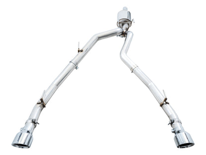 AWE Tuning 09-18 RAM 1500 5.7L (w/Cutouts) 0FG Dual Rear Exit Cat-Back Exhaust - Chrome Silver Tips 3015-32002 3015-32002 Photo - out of package