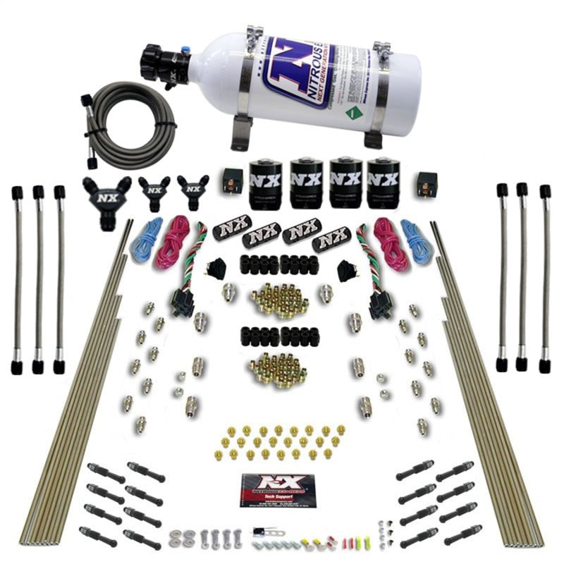 Nitrous Express 8 Cyl Dry Direct Port Dual Stage 4 Solenoids Nitrous Kit (200-600HP) w/5lb Bottle 93106-05 93106-05 Photo - Primary