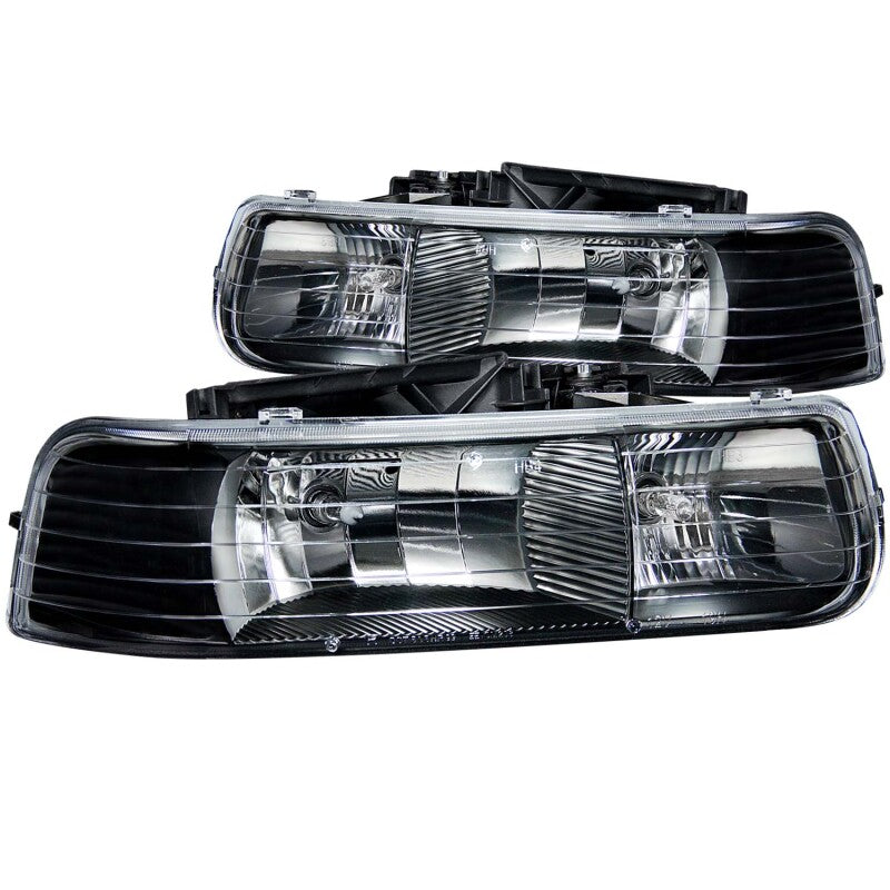 Anzo 1999-2002 Chevrolet Silverado 1500 Crystal Headlights Black 111155 Photo - Primary
