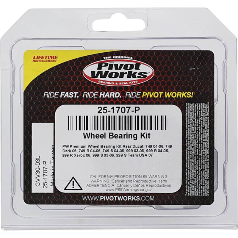 Pivot Works Ducati Wheel Bearing Kit Premium Bearings 25-1707-P 25-1707-P Photo - Primary