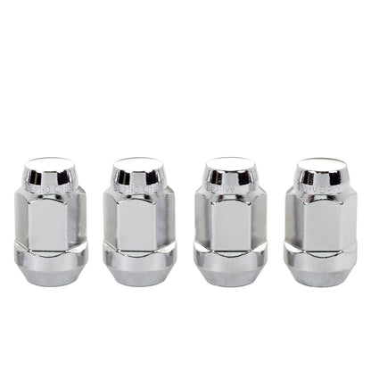 McGard Hex Lug Nut (Cone Seat Bulge Style) M14X1.5 / 22mm Hex / 1.635in. Length (4-Pack) - Chrome 64073 64073 Photo - out of package