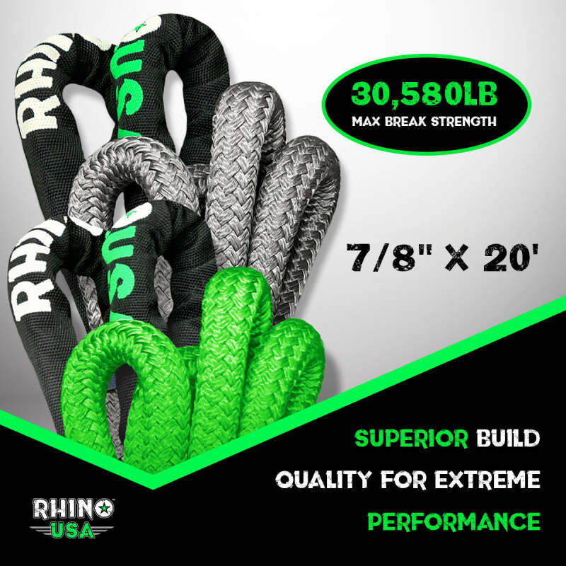 Rhino USA Kinetic Energy Recovery Rope (7/8In X 20Ft) Gray KROPE-78X20-GRY KROPE-78X20-GRY User 2