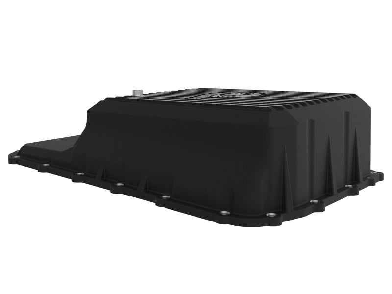 aFe 20-21 Ford Truck w/ 10R140 Transmission Pan Black POWER Street Series w/ Machined Fins 46-71220B 46-71220B Photo - Unmounted