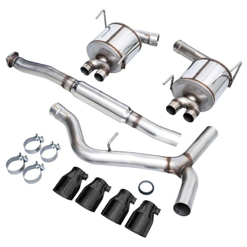 AWE Tuning Subaru STI VA / WRX GV / STI GV Sedan Touring Edition Exhaust - Diamond Black Tip (102mm) 3015-43108 3015-43108 Photo - out of package