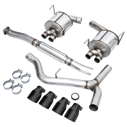 AWE Tuning Subaru STI VA / WRX GV / STI GV Sedan Touring Edition Exhaust - Diamond Black Tip (102mm) 3015-43108 3015-43108 Photo - out of package